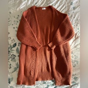 Bluivy oversize knit cardigan. Coral. Size small.